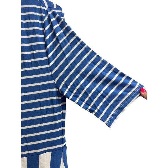 Matilda Jane The Road Ahead Women's Maxi Dress Blue White Striped Small - Picture 4 of 10